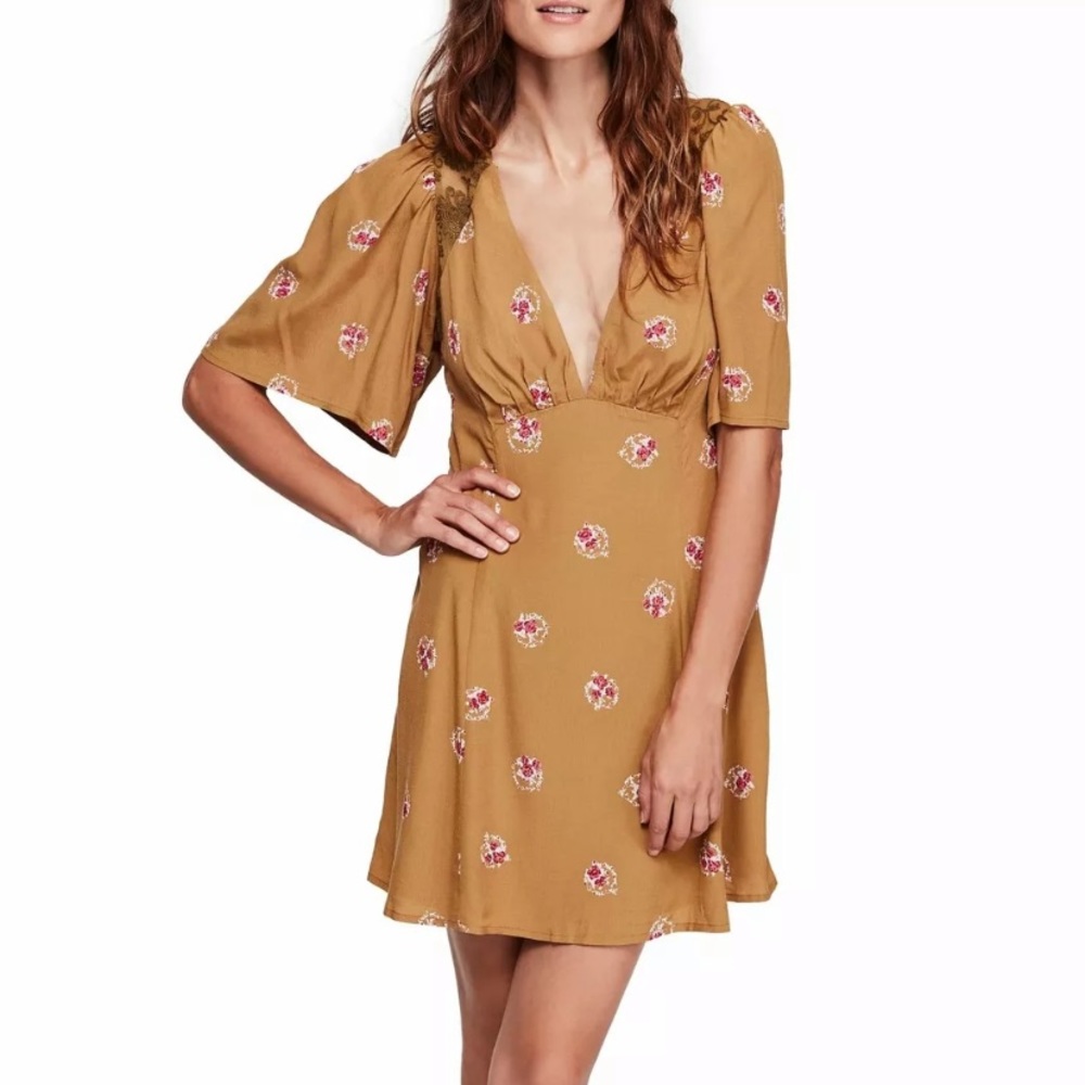 Free People Floral Mockingbird Mini Dress